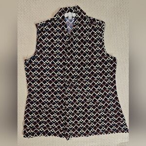 Carolyn Taylor Black and White Sleeveless Blouse